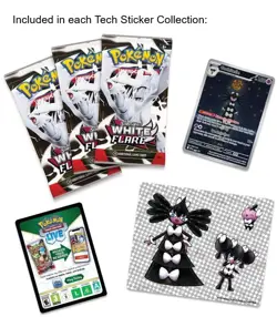 12x Pokemon White Flare SV10.5 3-Pack Tech Sticker Collection - Gothitelle Promo - Image 2