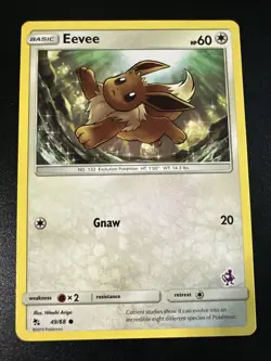 Pokemon Eevee 49/68 Hidden Fates Mewtwo Stamped Battle Academy Deck Exclusive LP - Image 1