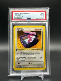 2000 Pokemon Team Rocket First Edition Porygon #48/82 PSA 9 - Image 1