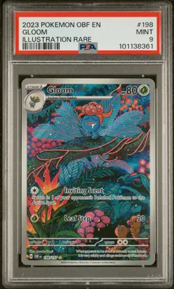 2023 POKEMON OBF EN-OBSIDIAN FLAMES ILLUSTRATION RARE #198 GLOOM PSA 9 - Image 1