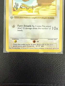 Pokemon Doduo Shadowless 1st Edition Base Set Common 48/102 - NM - Image 4