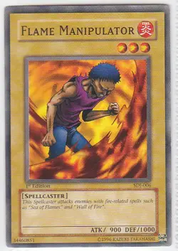 M) Yugioh - Konami - Yu-Gi-Uh! - Flame Manipulator - SDJ-006 - Trading Card - Image 1