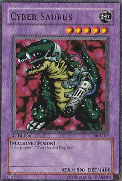 Yugioh - Konami - Yu-Gi-Uh! - Cyber Saurus - MRD-105 - Trading Card - Image 1