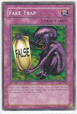M) Yugioh - Konami - Yu-Gi-Uh! - Fake Trap - SDJ-049 - Trading Card - Image 1