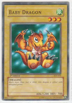 M) Yugioh - Konami - Yu-Gi-Uh! - Baby Dragon - SDJ-003 - Trading Card - Image 1