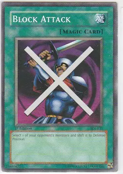 M) Yugioh - Konami - Yu-Gi-Uh! - Block Attack - SDJ-031 - Trading Card - Image 1