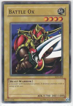 M) Yugioh - Konami - Yu-Gi-Uh! - Battle Ox - SDK-005 - Trading Card - Image 1