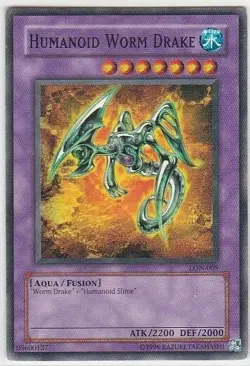 M) Yugioh - Konami - Yu-Gi-Uh! - Humanoid Worm Drake - LON-005 - Trading Card - Image 1