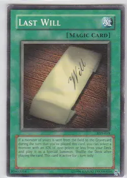 G) Yugioh - Konami - Yu-Gi-Uh! - Last Will - SDY-039 - Trading Card - Image 1