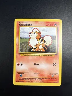 Pokemon TCG Growlithe Base Set, Unlimited Uncommon Card 28/102 - Image 1