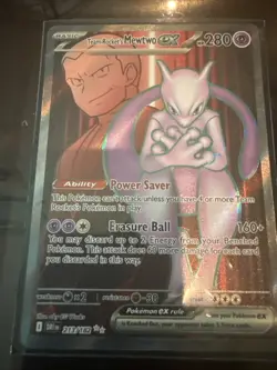 Pokemon TCG Destined Rivals Team Rockets Mewtwo EX Ultra Rare Card 213/182 - Image 2