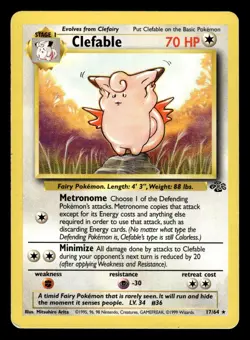 Clefable 17/64 Rare Jungle Set Pokemon Card - Image 1