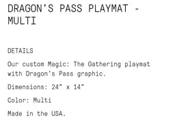 MTG Brain Dead Dragon's Pass Playmat New Preorder - Image 2