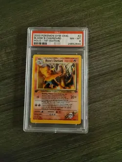2000 POKEMON GYM CHALLENGE 1ST EDITION #2/132 BLAINE'S CHARIZARD HOLO PSA 8 - Image 1