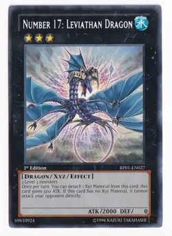 Yugioh Number 17: Leviathan Dragon BP01-EN027 Rare 1st Ed LP - Image 1