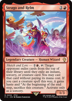 MTG Magic 1x Strago and Relm SURGE FOIL (M/NM) Commander Final Fantasy - Image 1