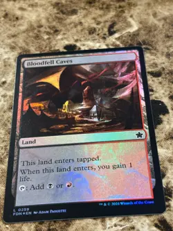 BLOODFELL CAVES Magic the Gathering MTG Foundations Foil - Image 1