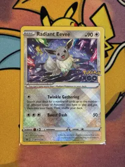 Radiant Eevee SWSH230 Black Star Promo Pokemon Go Pokemon Card Mint - Image 1