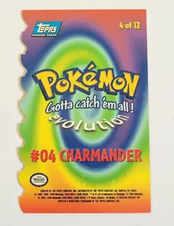 Pokemon Die-Cut Charmander Evoluton Card #4 of 12 with Slight Flaws See Photos - Image 2