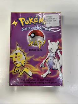 1999 Pokemon Zap! Theme Deck - Sealed - EXC - Trading Card Game - WOC06058 - Image 1
