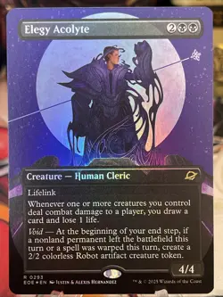 MTG Edge of Eternities TRIUMPHANT BORDERLESS R Elegy Acolyte #0293 - Image 1