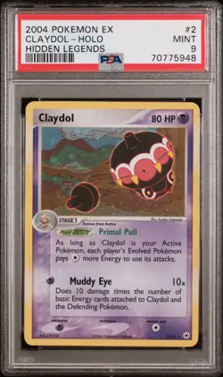 Pokemon TCG Claydol 2004 EX Hidden Legends 2/101 Holo Rare PSA 9 - Image 1