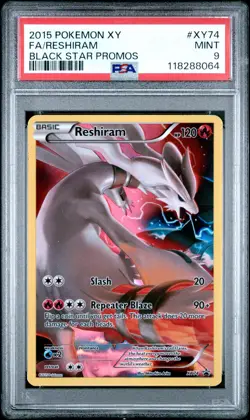 2015 POKEMON BLACK STAR PROMO RESHIRAM #XY74 PSA 9 MINT #118288064 (POP 36) - Image 1