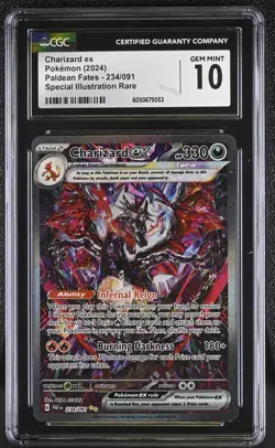 POKEMON CGC 10 2024 SV Paldean Fates Charizard ex 234/091 SIR *5053 - Image 1