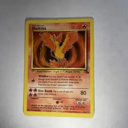 Pokemon Moltres TCG Fossil Card 27/62 Non-Holo Unlimited Rare 1999 WOTC Vintage - Image 1