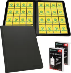 DEQADIC 16 Pocket Card Binder, 1000+ Trading Card Album Folder, Side Loading Rin - Image 1