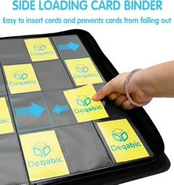 DEQADIC 16 Pocket Card Binder, 1000+ Trading Card Album Folder, Side Loading Rin - Image 4
