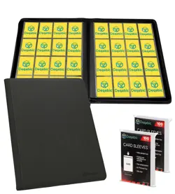 DEQADIC 16 Pocket Card Binder, 1000+ Trading Card Album Folder, Side Loading Rin - Image 1