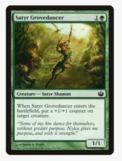 Satyr Grovedancer #139 Journey Into Nyx (JOU) Magic Card in Protective Sleeve - Image 1