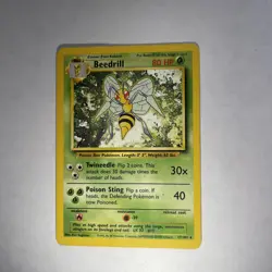 Pokemon TCG Beedrill Card 17/102 Rare Unlimited Base Set LP/MP 1999 WOTC - Image 1