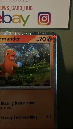 Charmander 004/165 SWIRL Cosmos Holo Scarlet & Violet Promo Pokemon 151 TCG Card - Image 1