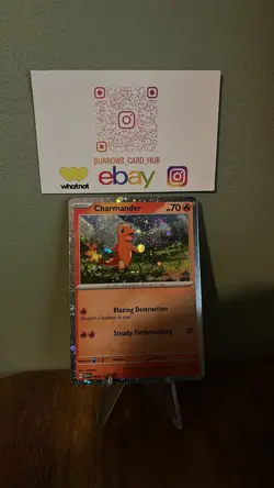 Charmander 004/165 SWIRL Cosmos Holo Scarlet & Violet Promo Pokemon 151 TCG Card - Image 2