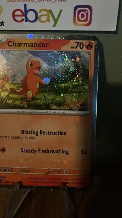 Charmander 004/165 SWIRL Cosmos Holo Scarlet & Violet Promo Pokemon 151 TCG Card - Image 4