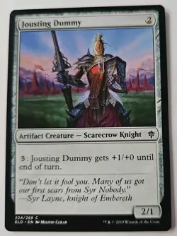 MTG Magic The Gathering Card Jousting Dummy Artifact Creature Scarecrow Knight - Image 1