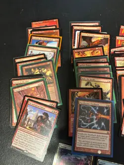 Lot of 100 Magic the Gathering Rare cards. All Red MTG. All older cards w bonus - Image 4