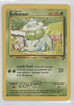 Bulbasaur Pokemon Base Set 2 #67 2000 12g7 - Image 1