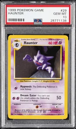 1999 POKEMON GAME #29 HAUNTER PSA 10 - Image 1