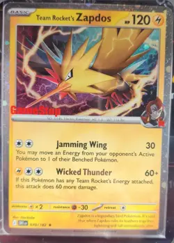 Pokemon TCG - Sealed Team Rockets Zapdos Gamestop Exclusive Stamped Promo - Image 1