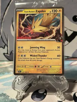 Pokemon TCG - Sealed Team Rockets Zapdos Gamestop Exclusive Stamped Promo - Image 1