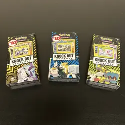 Pokemon TCG: Knock Out Collection Set Of 3x New Factory Sealed 6 Packs + 9 Promo - Image 1