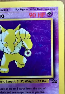 Hypno Pokemon TCG Fossil Set Unlimited 23/62 Rare Non-Holo LP - Image 4