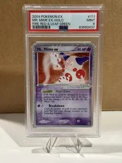 2004 POKEMON EX FIRE RED & LEAF GREEN #111 MR. MIME EX-HOLO PSA 9 - Image 1