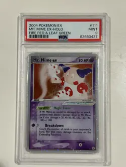 2004 POKEMON EX FIRE RED & LEAF GREEN #111 MR. MIME EX-HOLO PSA 9 - Image 3