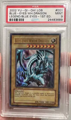 PSA 9 LOB Blue Eyes White Dragon 1st Edition Error Slab Asian English Yugioh - Image 2