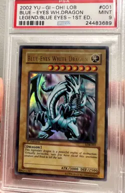 PSA 9 LOB Blue Eyes White Dragon 1st Edition Error Slab Asian English Yugioh - Image 3