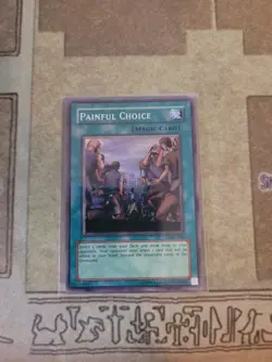 YUGIOH PAINFUL CHOICE MRL-049 SUPER UNLIMITED ED VLP 1996 - Image 1